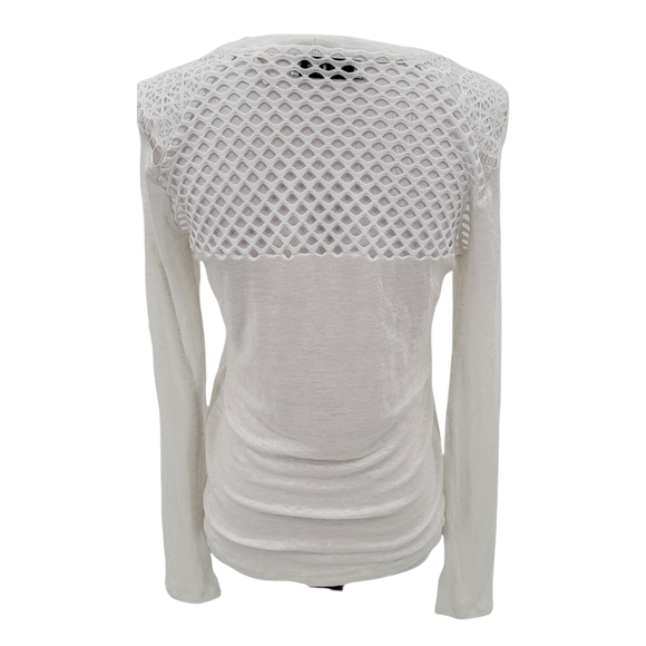 Sandro Tops - Sandro White Linen Long Sleeved Top Size 2-4